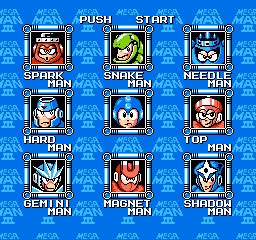Mega Man 3 Boss Select Screen