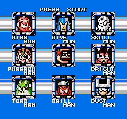 Mega Man 4 Boss Select Screen