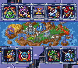 Mega Man X2 Boss Select Screen