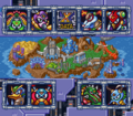 Hunter Base on the Stage Select screen, in a prototype of Mega Man X2.